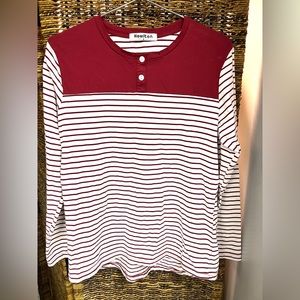 Hawiton - Womens‎ Striped Shirt, Red/White, Size: Medium